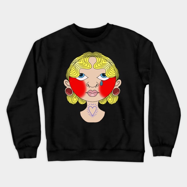 Sad girl Crewneck Sweatshirt by lizajambalaya